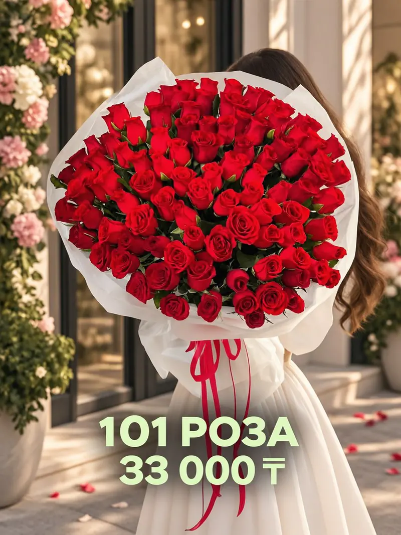 101 роза — букет-гигант